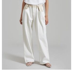 Frankie Shop Hayla contrast denim pants